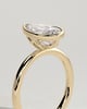 Winslet - Pear Bezel Solitaire with Petal Gallery Engagement Ring - 18k Yellow Gold