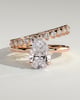 Xanthe - Double Band Pear Solitaire - 18k Rose Gold