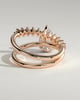 Xanthe - Double Band Pear Solitaire - 18k Rose Gold