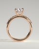 Xanthe - Double Band Pear Solitaire - 18k Rose Gold