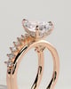 Xanthe - Double Band Pear Solitaire - 18k Rose Gold