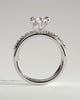 Xanthe - Double Band Pear Solitaire - 18k White Gold