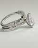 Xanthe - Double Band Pear Solitaire - 18k White Gold