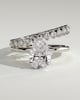 Xanthe - Double Band Pear Solitaire - 18k White Gold