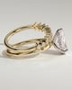 Xanthe - Double Band Pear Solitaire - 18k Yellow Gold / 18k White Gold