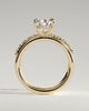 Xanthe - Double Band Pear Solitaire - 18k Yellow Gold