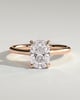 Yasmine - Elongated Cushion Cathedral Solitaire with Hidden Halo and Pav - 18k Rose Gold