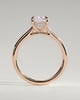 Yasmine - Elongated Cushion Cathedral Solitaire with Hidden Halo and Pav - 18k Rose Gold