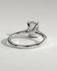Yasmine - Elongated Cushion Cathedral Solitaire with Hidden Halo and Pav - 18k White Gold