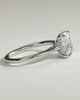 Yasmine - Elongated Cushion Cathedral Solitaire with Hidden Halo and Pav - 18k White Gold