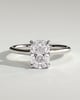 Yasmine - Elongated Cushion Cathedral Solitaire with Hidden Halo and Pav - 18k White Gold