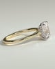 Yasmine - Elongated Cushion Cathedral Solitaire with Hidden Halo and Pav - 18k Yellow Gold / 18k White Gold