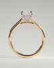 Yasmine - Elongated Cushion Cathedral Solitaire with Hidden Halo and Pav - 18k Yellow Gold / 18k White Gold