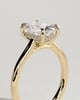 Yasmine - Elongated Cushion Cathedral Solitaire with Hidden Halo and Pav - 18k Yellow Gold