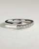 Yuki - Half Pave Wrap Band Wedding Ring - 18k White Gold