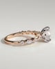 Zade - Round Solitaire with Accent Band - 18k Rose Gold / 18k White Gold