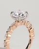 Zade - Round Solitaire with Accent Band - 18k Rose Gold / 18k White Gold
