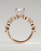 Zade - Round Solitaire with Accent Band - 18k Rose Gold / 18k White Gold