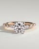 Zade - Round Solitaire with Accent Band - 18k Rose Gold / 18k White Gold