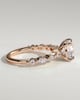 Zade - Round Solitaire with Accent Band - 18k Rose Gold