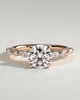 Zade - Round Solitaire with Accent Band - 18k Rose Gold