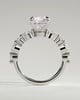 Zade - Round Solitaire with Accent Band - 18k White Gold