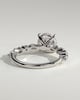 Zade - Round Solitaire with Accent Band - 18k White Gold