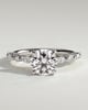 Zade - Round Solitaire with Accent Band - 18k White Gold