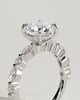 Zade - Round Solitaire with Accent Band - 18k White Gold