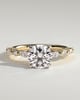 Zade - Round Solitaire with Accent Band - 18k Yellow Gold / 18k White Gold