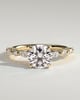 Zade - Round Solitaire with Accent Band - 18k Yellow Gold