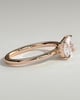 Zara - Radiant 4 Claw Solitaire with East West Setting and Raised Basket Gallery Engagement Ring - 18k Rose Gold