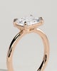 Zara - Radiant 4 Claw Solitaire with East West Setting and Raised Basket Gallery Engagement Ring - 18k Rose Gold