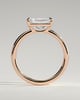 Zara - Radiant 4 Claw Solitaire with East West Setting and Raised Basket Gallery Engagement Ring - 18k Rose Gold