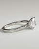 Zara - Radiant 4 Claw Solitaire with East West Setting and Raised Basket Gallery Engagement Ring - 18k White Gold