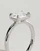 Zara - Radiant 4 Claw Solitaire with East West Setting and Raised Basket Gallery Engagement Ring - 18k White Gold