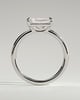 Zara - Radiant 4 Claw Solitaire with East West Setting and Raised Basket Gallery Engagement Ring - 18k White Gold