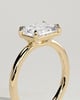 Zara - Radiant 4 Claw Solitaire with East West Setting and Raised Basket Gallery Engagement Ring - 18k Yellow Gold