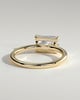 Zara - Radiant 4 Claw Solitaire with East West Setting and Raised Basket Gallery Engagement Ring - 18k Yellow Gold