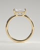 Zara - Radiant 4 Claw Solitaire with East West Setting and Raised Basket Gallery Engagement Ring - 18k Yellow Gold