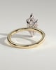Zariyah - Marquise Solitaire with 6 Claw Setting and Hidden Halo - 18k Yellow Gold / 18k White Gold