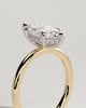 Zariyah - Marquise Solitaire with 6 Claw Setting and Hidden Halo - 18k Yellow Gold / 18k White Gold