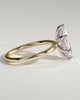 Zariyah - Marquise Solitaire with 6 Claw Setting and Hidden Halo - 18k Yellow Gold / 18k White Gold