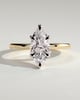 Zariyah - Marquise Solitaire with 6 Claw Setting and Hidden Halo - 18k Yellow Gold / 18k White Gold