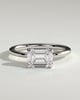 Zayla - 4 Claw East West Emerald with Hidden Halo - 18k White Gold