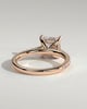 Zendaya - 4 Claw Princess Solitaire with Hidden Halo and pave band - 18k Rose Gold