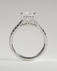 Zendaya - 4 Claw Princess Solitaire with Hidden Halo and pave band - 18k White Gold