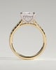 Zendaya - 4 Claw Princess Solitaire with Hidden Halo and pave band - 18k Yellow Gold / 18k White Gold