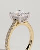 Zendaya - 4 Claw Princess Solitaire with Hidden Halo and pave band - 18k Yellow Gold / 18k White Gold
