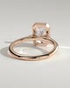 Zoe - Bezel Radiant Cathedral Solitaire - 18k Rose Gold